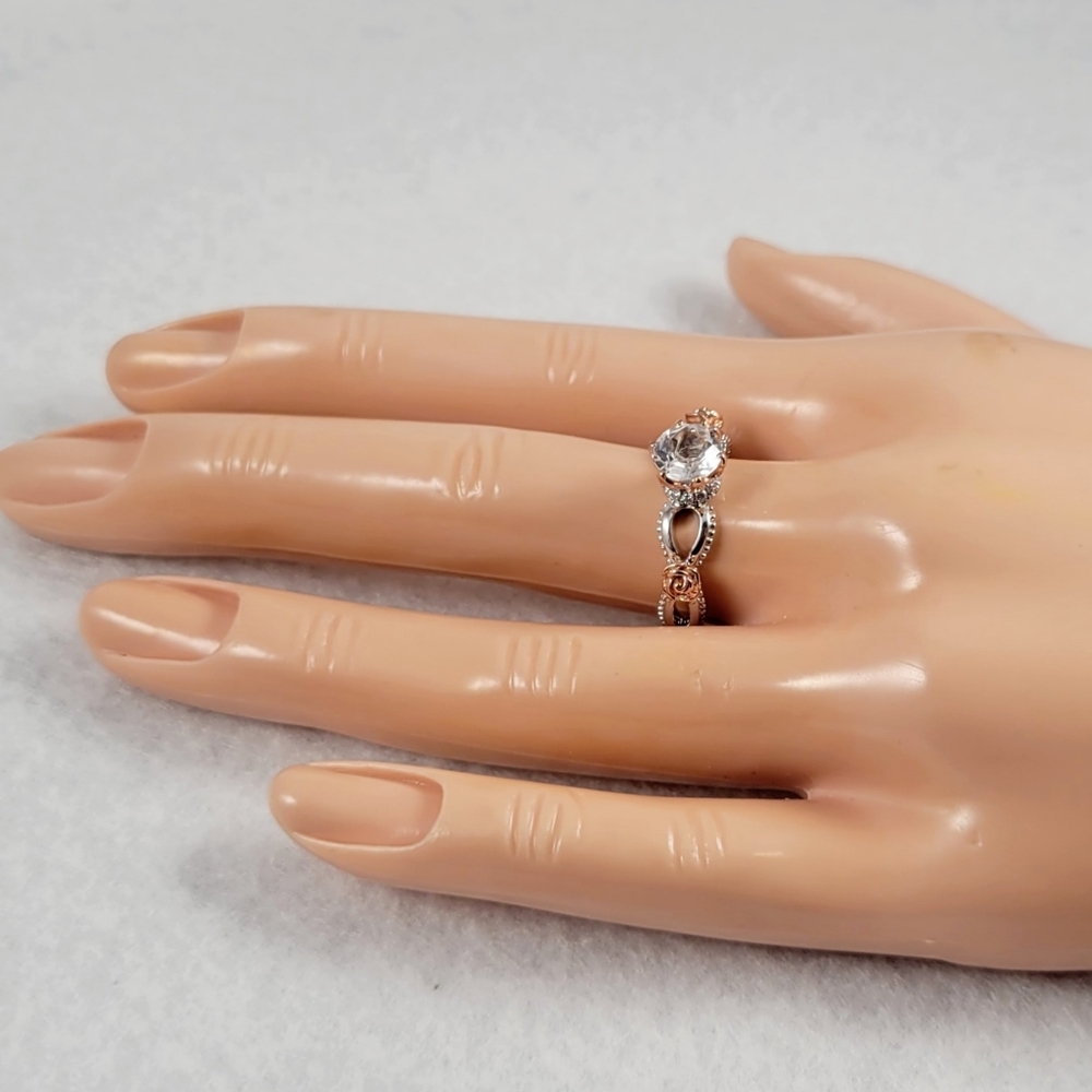 1ct Natural White Topaz and Diamonds Ring - Picture 12 of 15